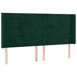 Čelo postele typu ušák tmavě zelená 163x16x118/128 cm samet - obrázek 2