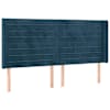 vidaXL voodipeats servadega, tumesinine, 163x16x118/128 cm, samet