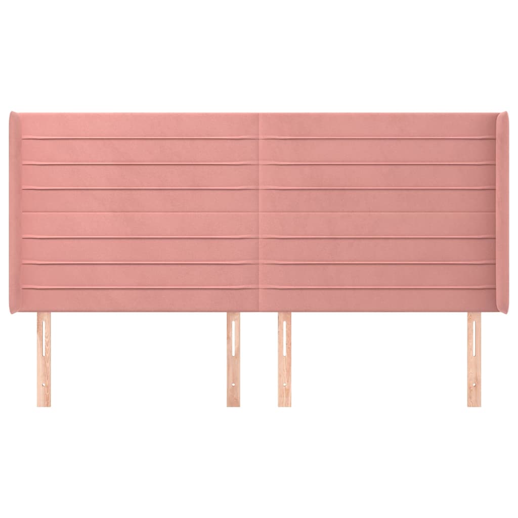 vidaXL Hoofdbord met randen 163x16x118/128 cm fluweel roze, foto 2