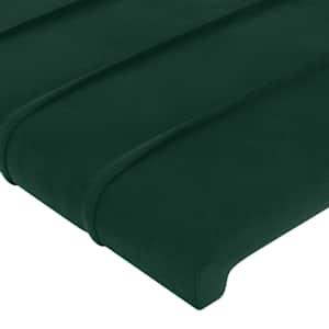 Čelo postele typu ušák tmavě zelená 183x16x118/128 cm samet - obrázek 5
