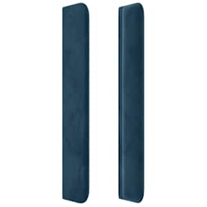Čelo postele typu ušák tmavě modrá 203x16x118/128 cm samet - obrázek 4
