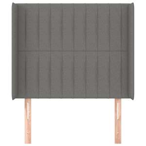 Čelo postele typu ušák tmavě šedé 83x16x118/128 cm textil - obrázek 3
