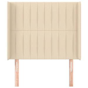 Čelo postele typu ušák krémové 83x16x118/128 cm textil - obrázek 3