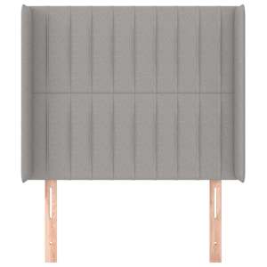 Čelo postele typu ušák světle šedé 93x16x118/128 cm textil - obrázek 3