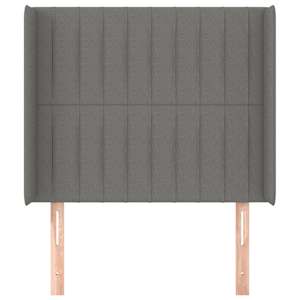 Čelo postele typu ušák tmavě šedé 93x16x118/128 cm textil - obrázek 3