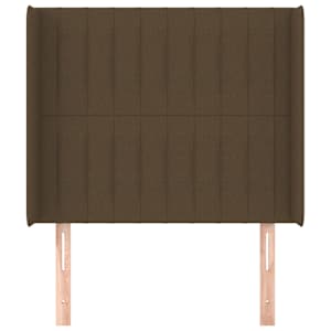 Čelo postele typu ušák tmavě hnědé 93x16x118/128 cm textil - obrázek 3