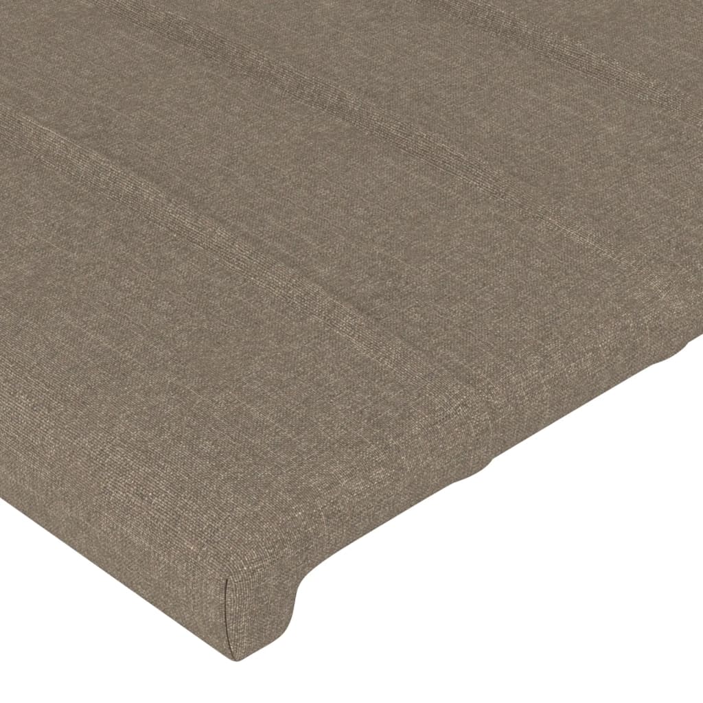 Tăblie de pat cu aripioare gri taupe 93x16x118/128 cm textil