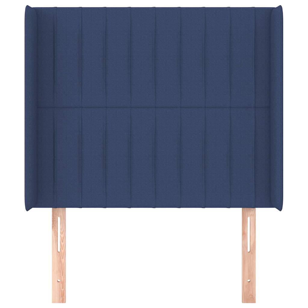 vidaXL Hoofdbord met randen 93x16x118/128 cm stof blauw, foto 2