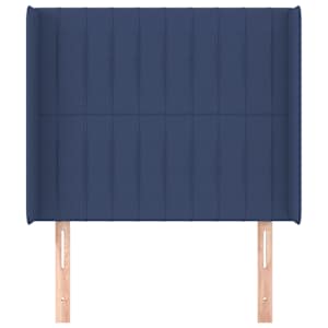 Čelo postele typu ušák modré 93x16x118/128 cm textil - obrázek 3
