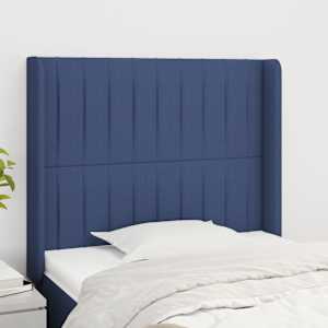 Čelo postele typu ušák modré 93x16x118/128 cm textil - obrázek 1