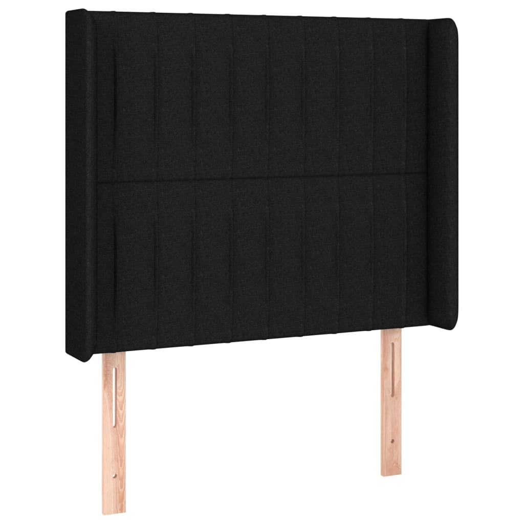 vidaXL Čelo postele typu ušák černé 103x16x118/128 cm textil