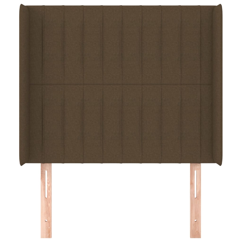 vidaXL Hoofdbord met randen 103x16x118/128 cm stof donkerbruin afbeelding