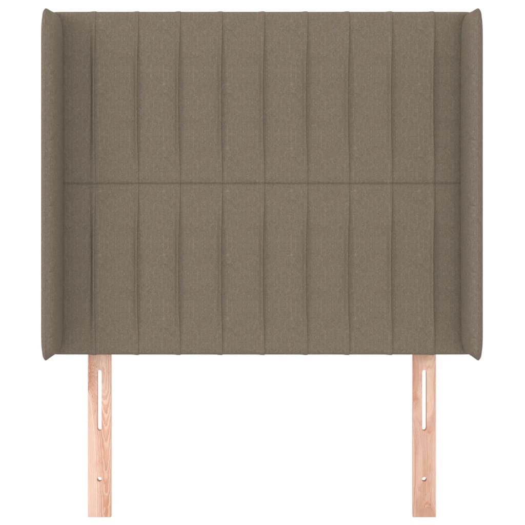 Thumbnail - vidaXL Kopfteil mit Ohren Taupe 103x16x118/128 cm Stoff