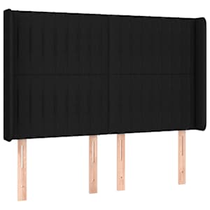 Čelo postele typu ušák černé 147x16x118/128 cm textil - obrázek 2