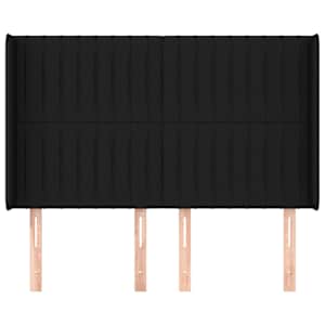 Čelo postele typu ušák černé 147x16x118/128 cm textil - obrázek 3