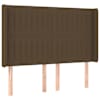 vidaXL voodipeats servadega, tumepruun, 147x16x118/128 cm, kangas