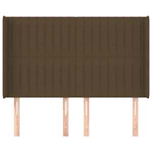 Čelo postele typu ušák tmavě hnědé 147x16x118/128 cm textil - obrázek 3