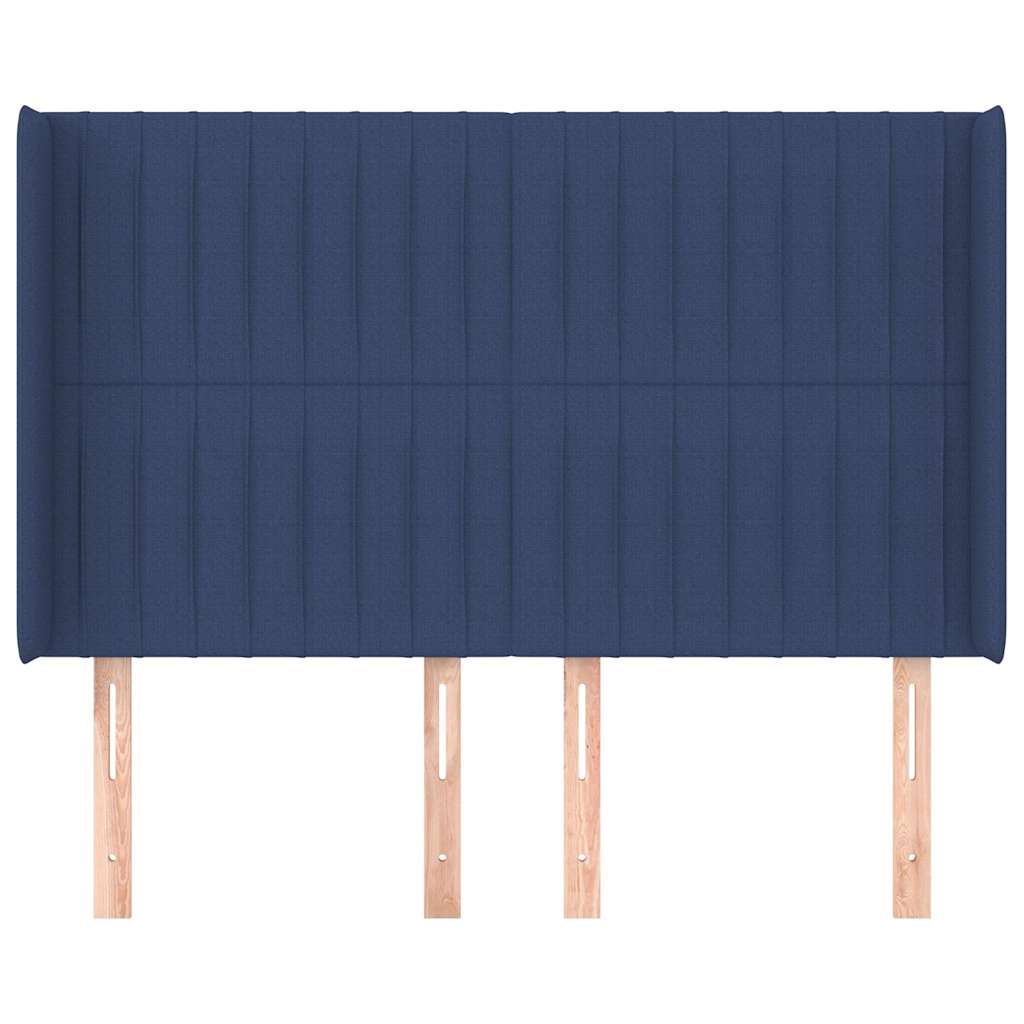 vidaXL Hoofdbord met randen 147x16x118/128 cm stof blauw, foto 2