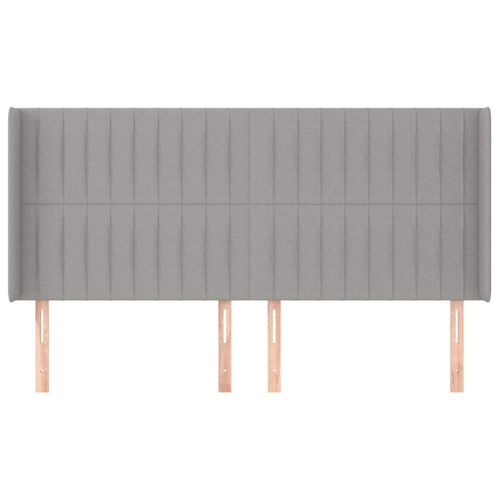 vidaXL Hoofdbord met randen 163x16x118/128 cm stof lichtgrijs afbeelding
