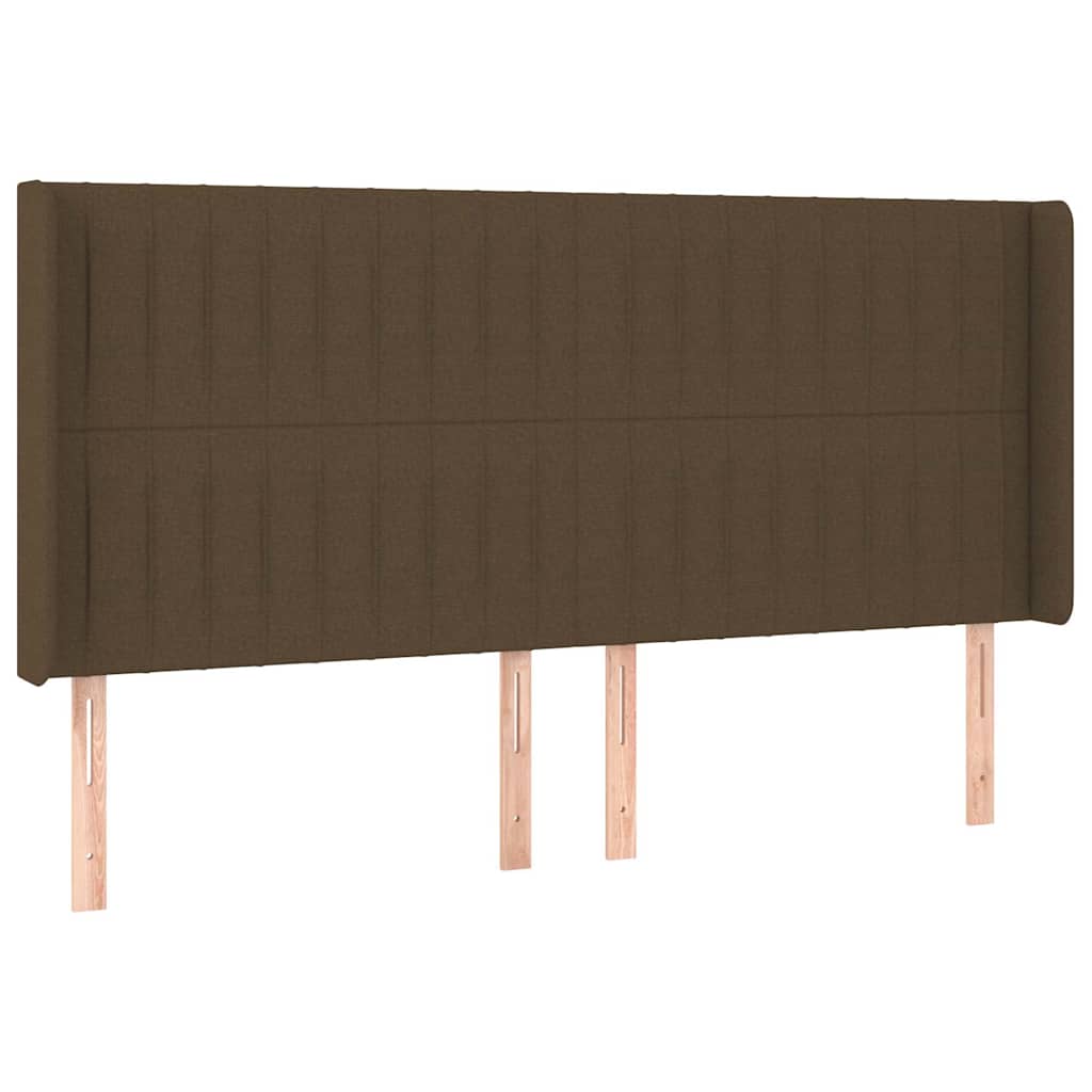 vidaXL Čelo postele typu ušák tmavě hnědé 163x16x118/128 cm textil