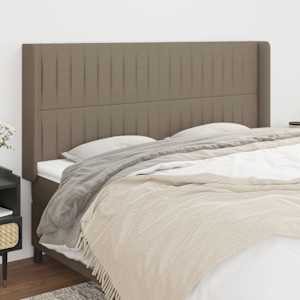 Vzglavje z ušesi taupe 163x16x118/128 cm blago