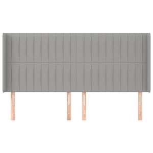 Čelo postele typu ušák světle šedé 183x16x118/128 cm textil - obrázek 3