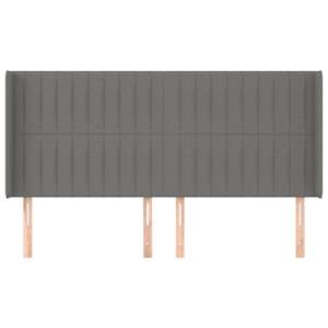 Čelo postele typu ušák tmavě šedé 183x16x118/128 cm textil - obrázek 3