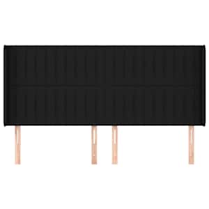 Čelo postele typu ušák černé 183x16x118/128 cm textil - obrázek 3