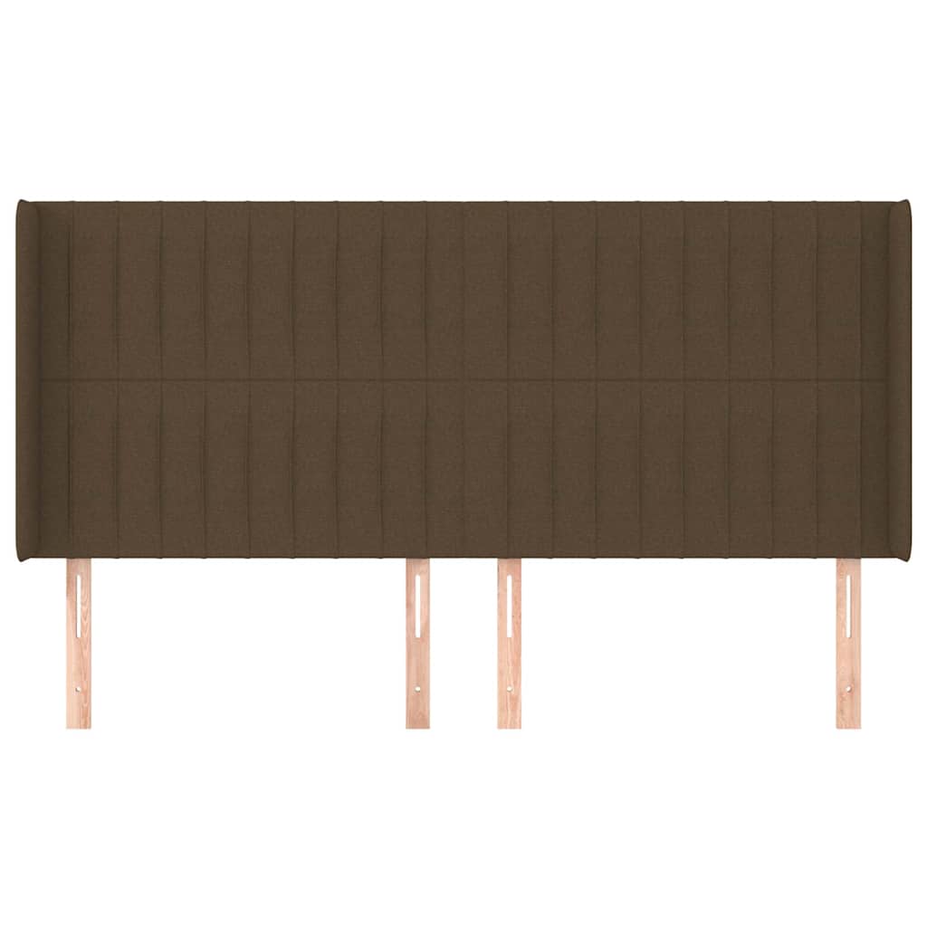 vidaXL Hoofdbord met randen 183x16x118/128 cm stof donkerbruin bruin, foto 2