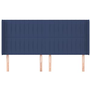 Čelo postele typu ušák modré 183x16x118/128 cm textil - obrázek 3