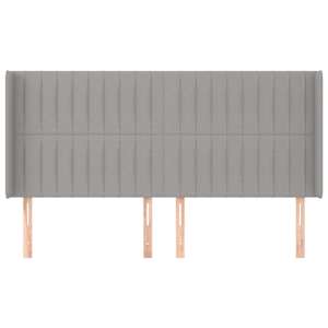 Čelo postele typu ušák světle šedé 203x16x118/128 cm textil - obrázek 3