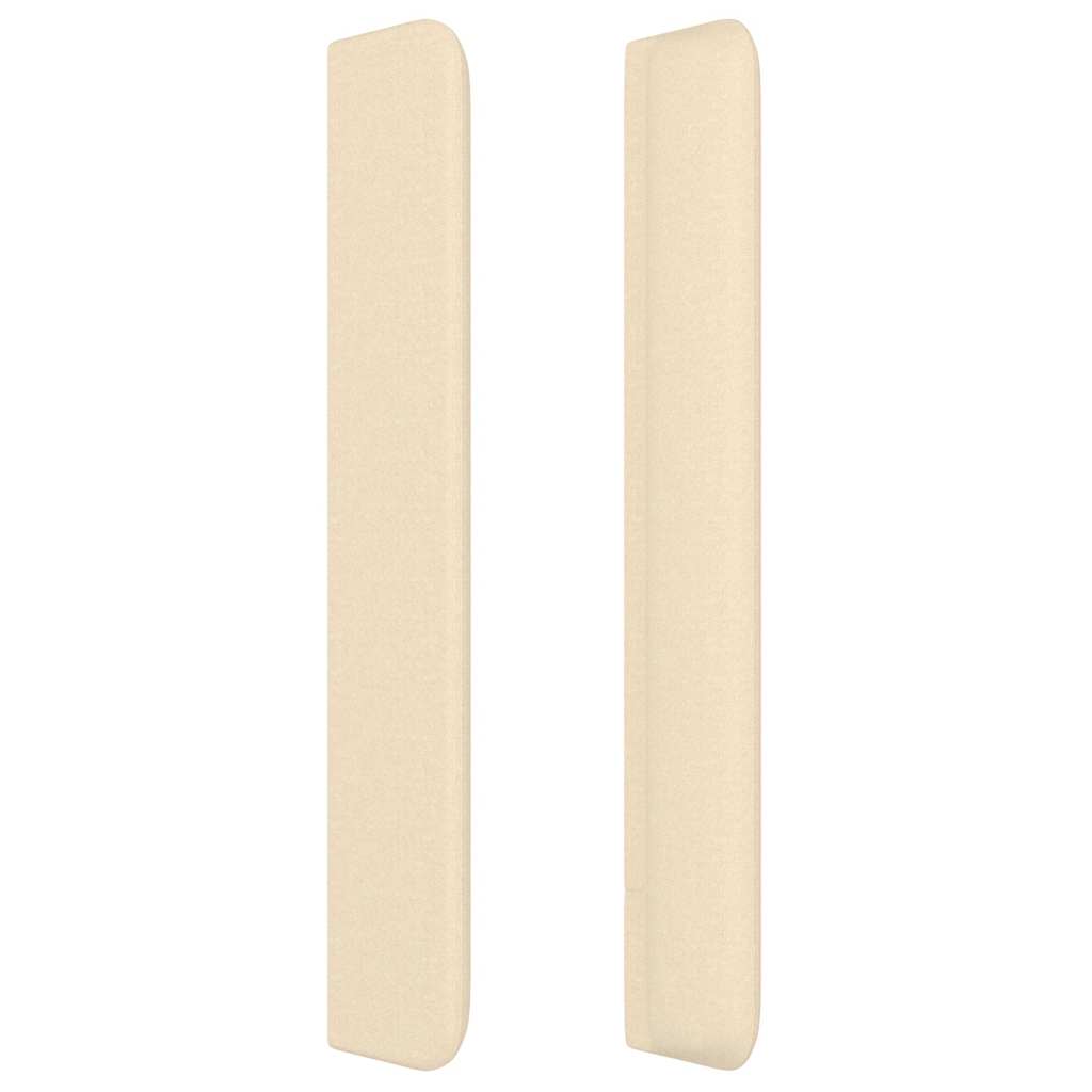 vidaXL Hoofdbord met randen 203x16x118/128 cm stof crèmekleurig, foto 4