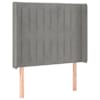 vidaXL voodipeats servadega, helehall, 83x16x118/128 cm, samet