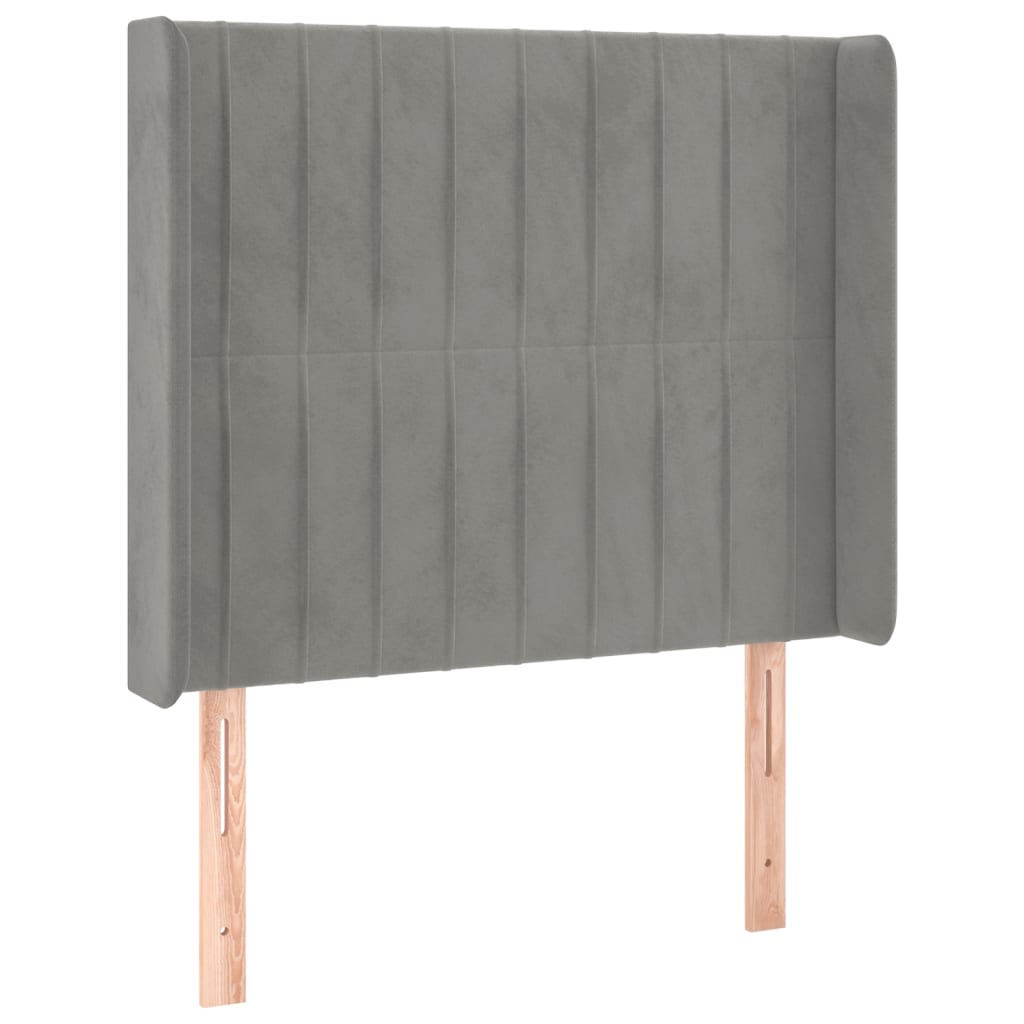 vidaXL ÄŚelo postele typu uĹˇĂˇk svÄ›tle ĹˇedĂ© 83x16x118/128 cm samet