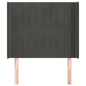 Čelo postele typu ušák tmavě šedé 83x16x118/128 cm samet - obrázek 3