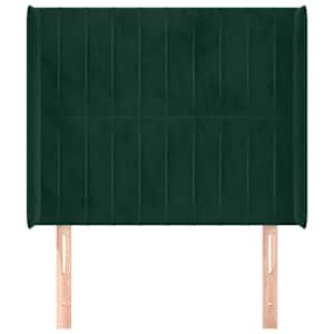 vidaXL T&ecirc;te de lit avec oreilles Vert fonc&eacute; 83x16x118/128 cm Velours