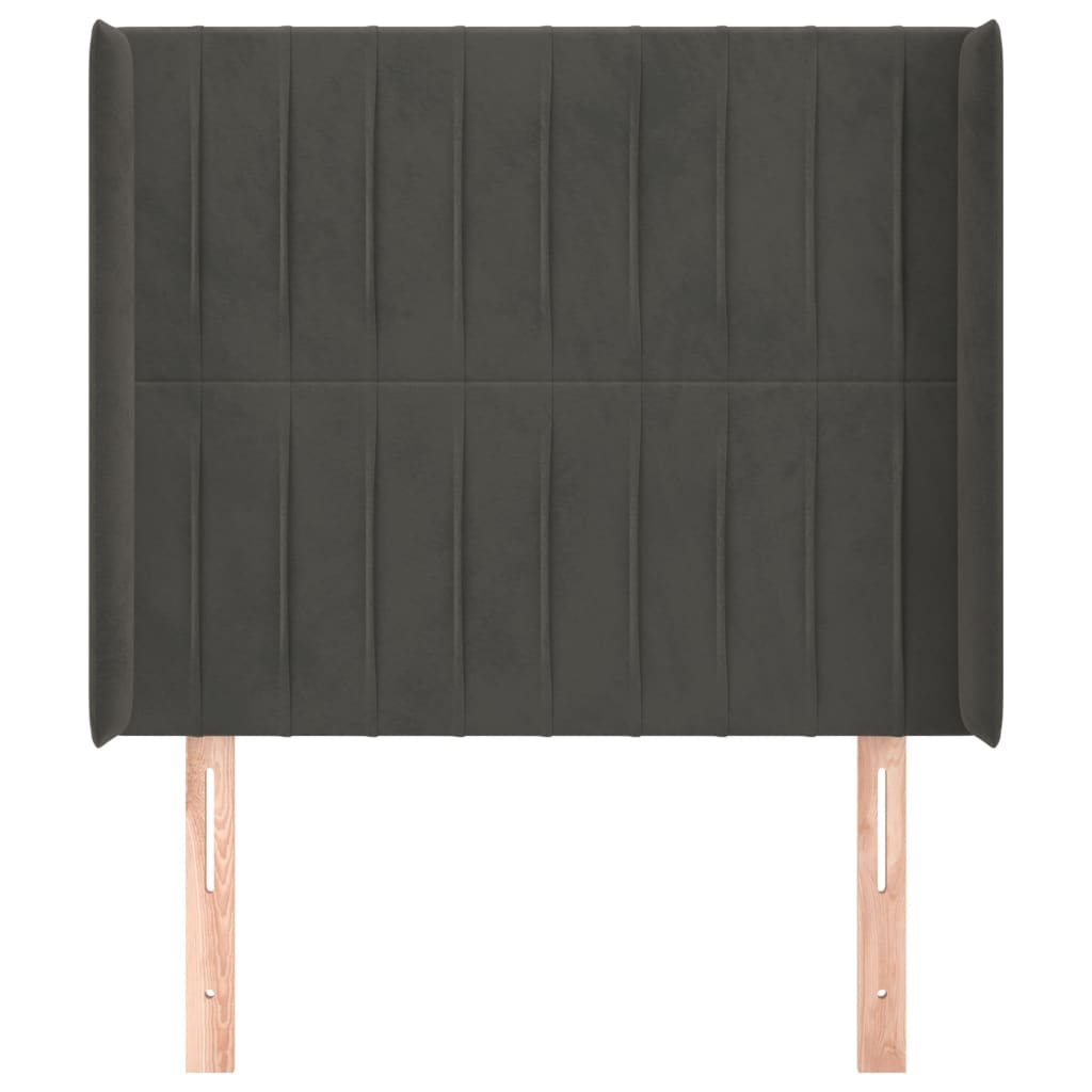 Thumbnail - vidaXL Kopfteil mit Ohren Dunkelgrau 93x16x118/128 cm Samt