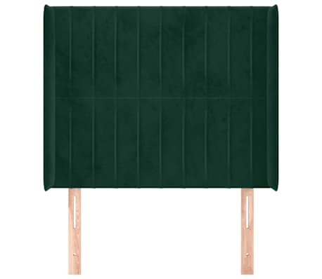 vidaXL Tăblie pat cu aripioare verde &icirc;nchis 93x16x118/128 cm catifea