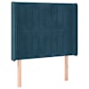 vidaXL voodipeats servadega, tumesinine, 93x16x118/128 cm, samet