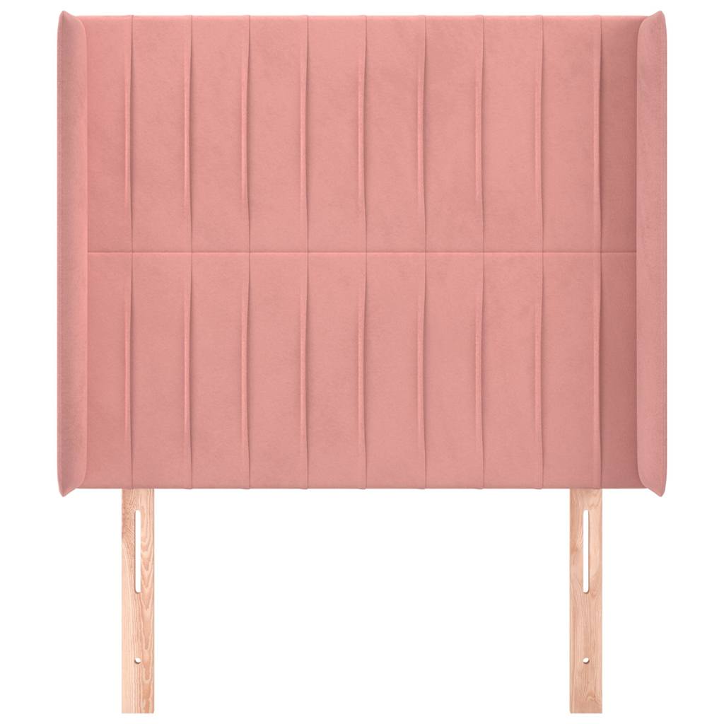vidaXL Hoofdbord met randen 93x16x118/128 cm fluweel roze, foto 2