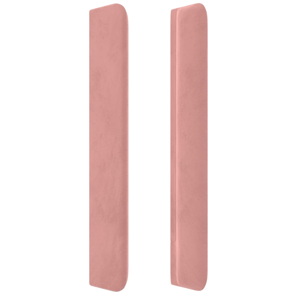 Rózsaszín bársony fejtámla szárnyakkal 93x16x118/128 cm 