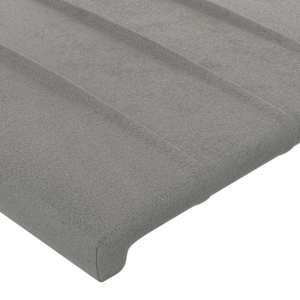 Čelo postele typu ušák světle šedé 103x16x118/128 cm samet - obrázek 5