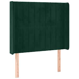Čelo postele typu ušák tmavě zelená 103x16x118/128 cm samet - obrázek 2