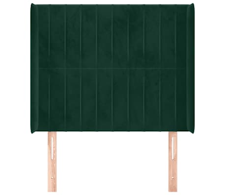 vidaXL Tăblie pat cu aripioare verde &icirc;nchis 103x16x118/128 cm catifea