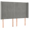 vidaXL voodipeats servadega, helehall, 147x16x118/128 cm, samet