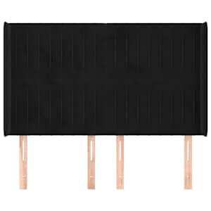 Čelo postele typu ušák černé 147x16x118/128 cm samet - obrázek 3
