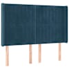 vidaXL voodipeats servadega, tumesinine, 147x16x118/128 cm, samet