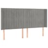 vidaXL voodipeats servadega, helehall, 163x16x118/128 cm, samet