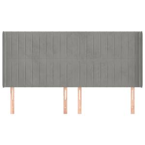 Čelo postele typu ušák světle šedé 163x16x118/128 cm samet - obrázek 3