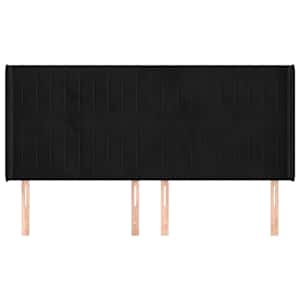 Čelo postele typu ušák černé 163x16x118/128 cm samet - obrázek 3